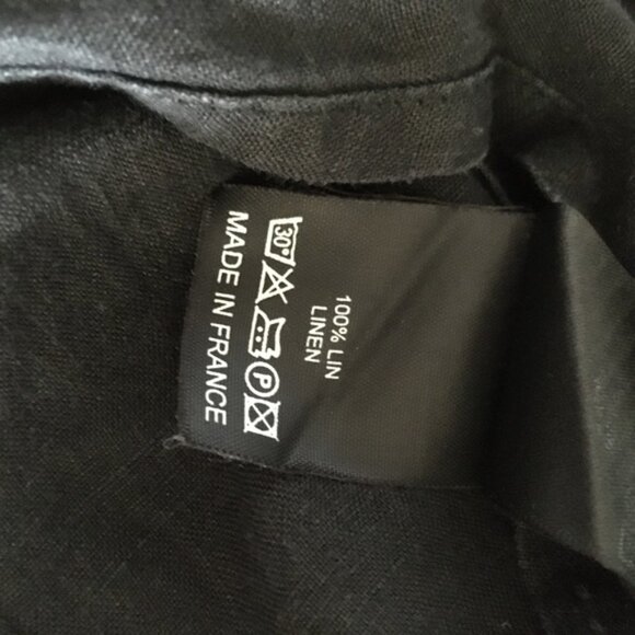 EUNHWA Paris Linen Black Asymmetric Blouse Jacket 42 L - Picture 7 of 8
